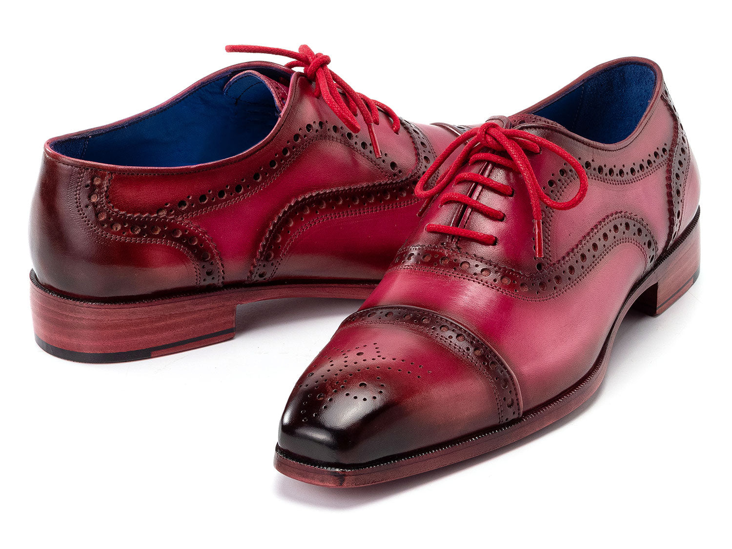 Paul Parkman Men's Captoe Oxfords Fuxia (ID#024-FUX)