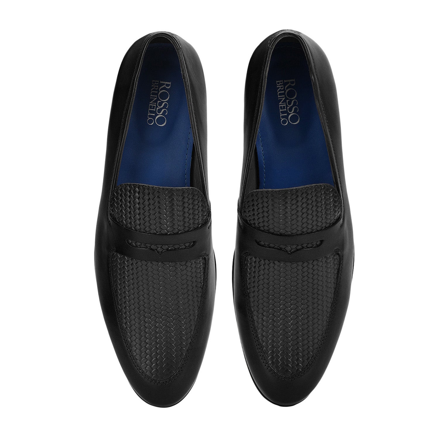 Black Mat Textured Leather Loafers