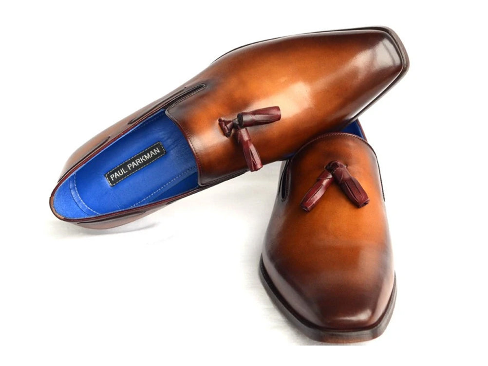 Paul Parkman Men's Tassel Loafer Walnut Leather Sole Leather Upper (ID#5141-WALNUT)