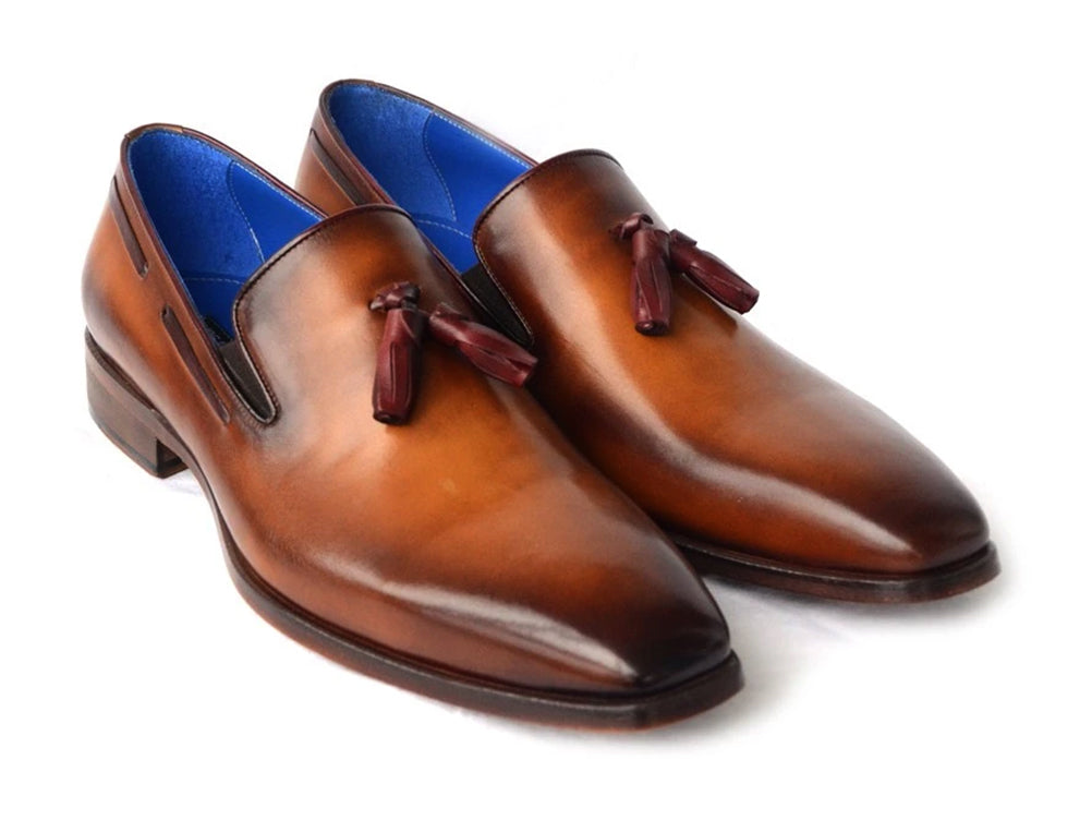 Paul Parkman Men's Tassel Loafer Walnut Leather Sole Leather Upper (ID#5141-WALNUT)