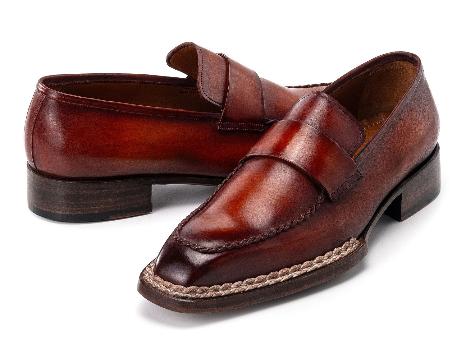 Paul Parkman Men's Norwegian Welted Loafers Brown (ID#8503-BRW)