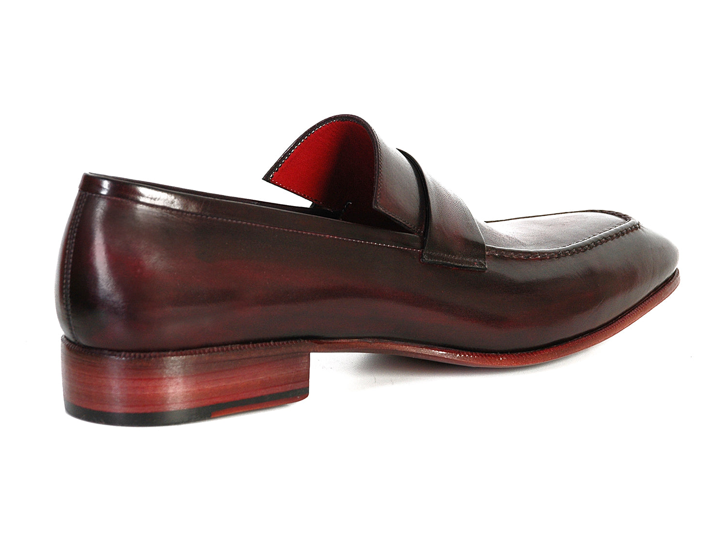 Paul Parkman Men's Loafer Purple & Black Hand-Painted Leather Upper with Leather Sole (ID#093-PURP-BLK)