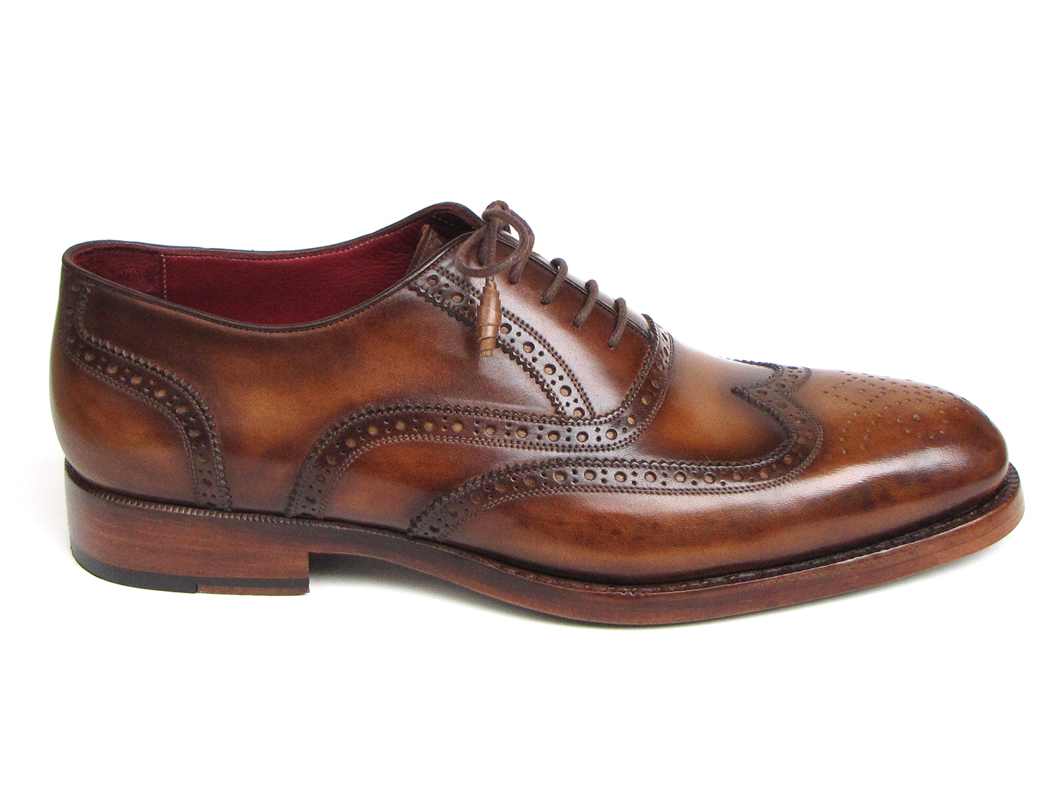 Paul Parkman Men's Wingtip Oxford Goodyear Welted Tobacco (ID#027-TAB)