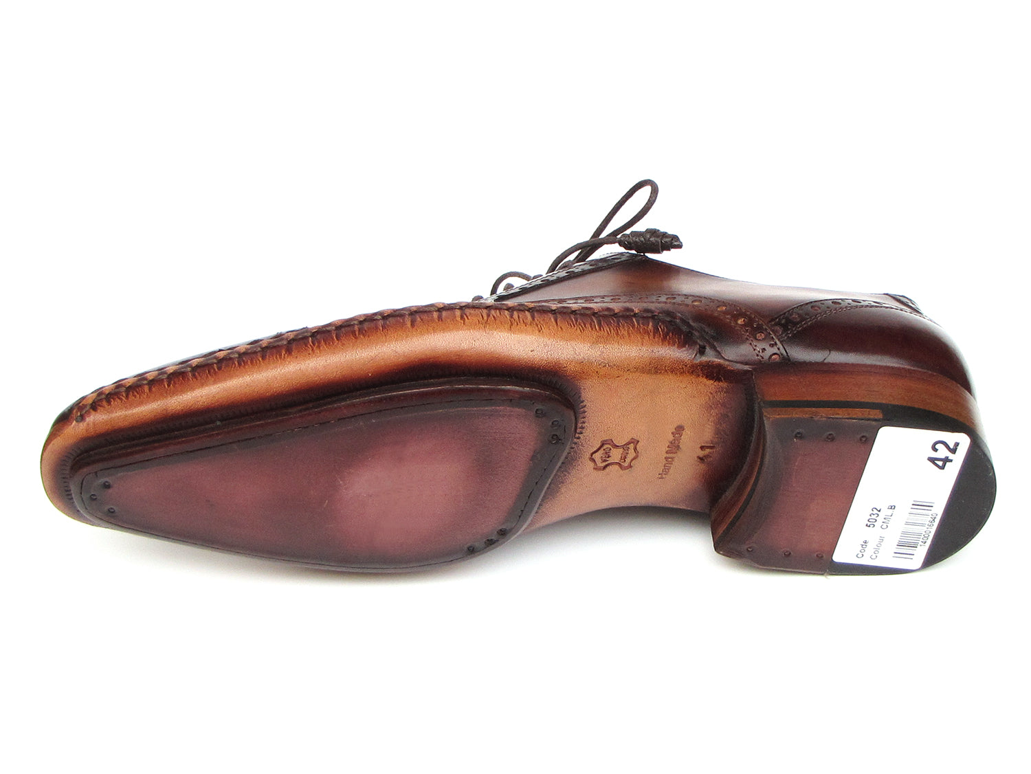 Paul Parkman Men's Captoe Oxfords Brown Hand Painted Shoes (ID#5032-BRW)