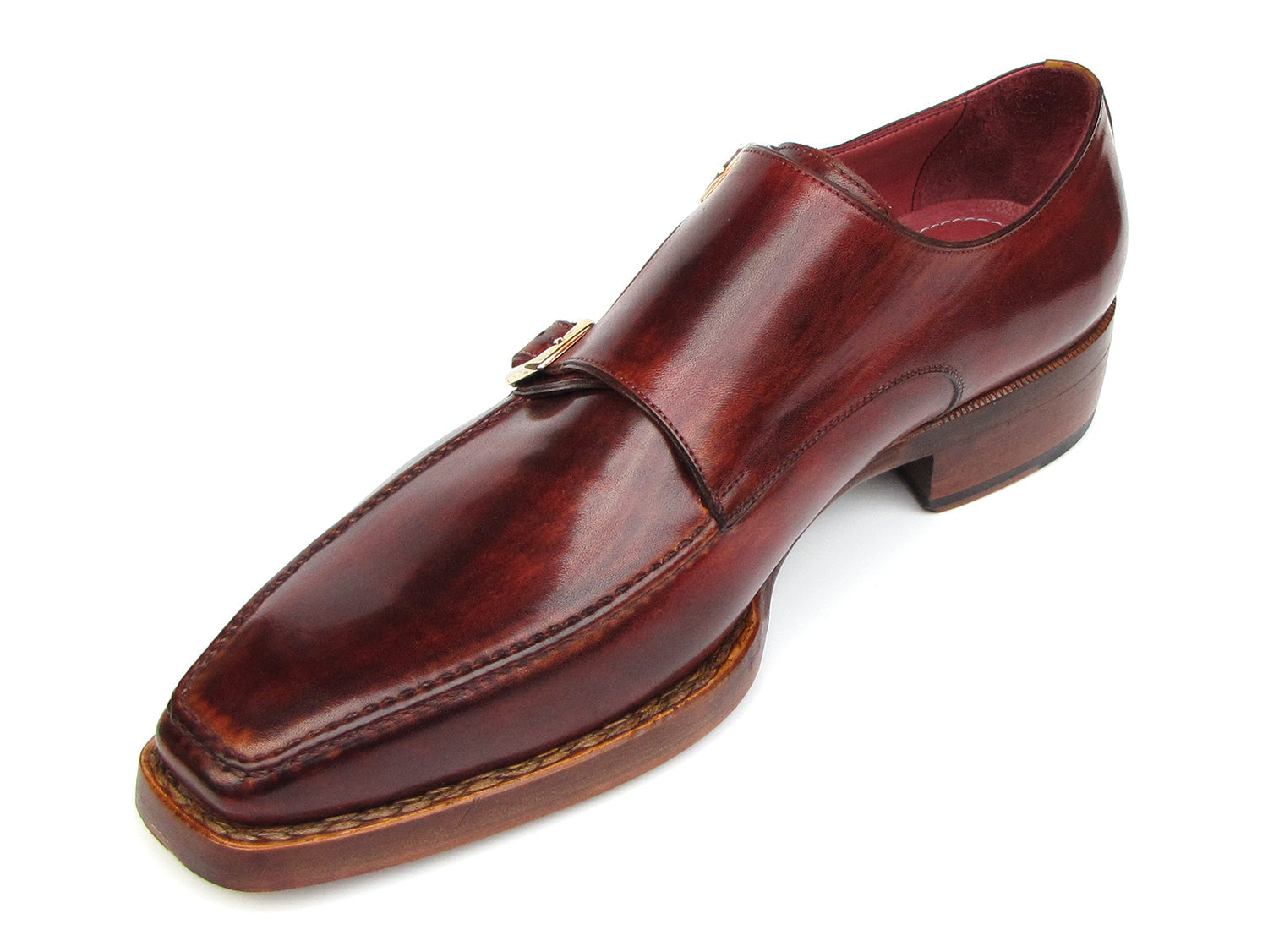 Paul Parkman Men's Double Monkstrap Goodyear Welted Shoes (ID#061-BRD)