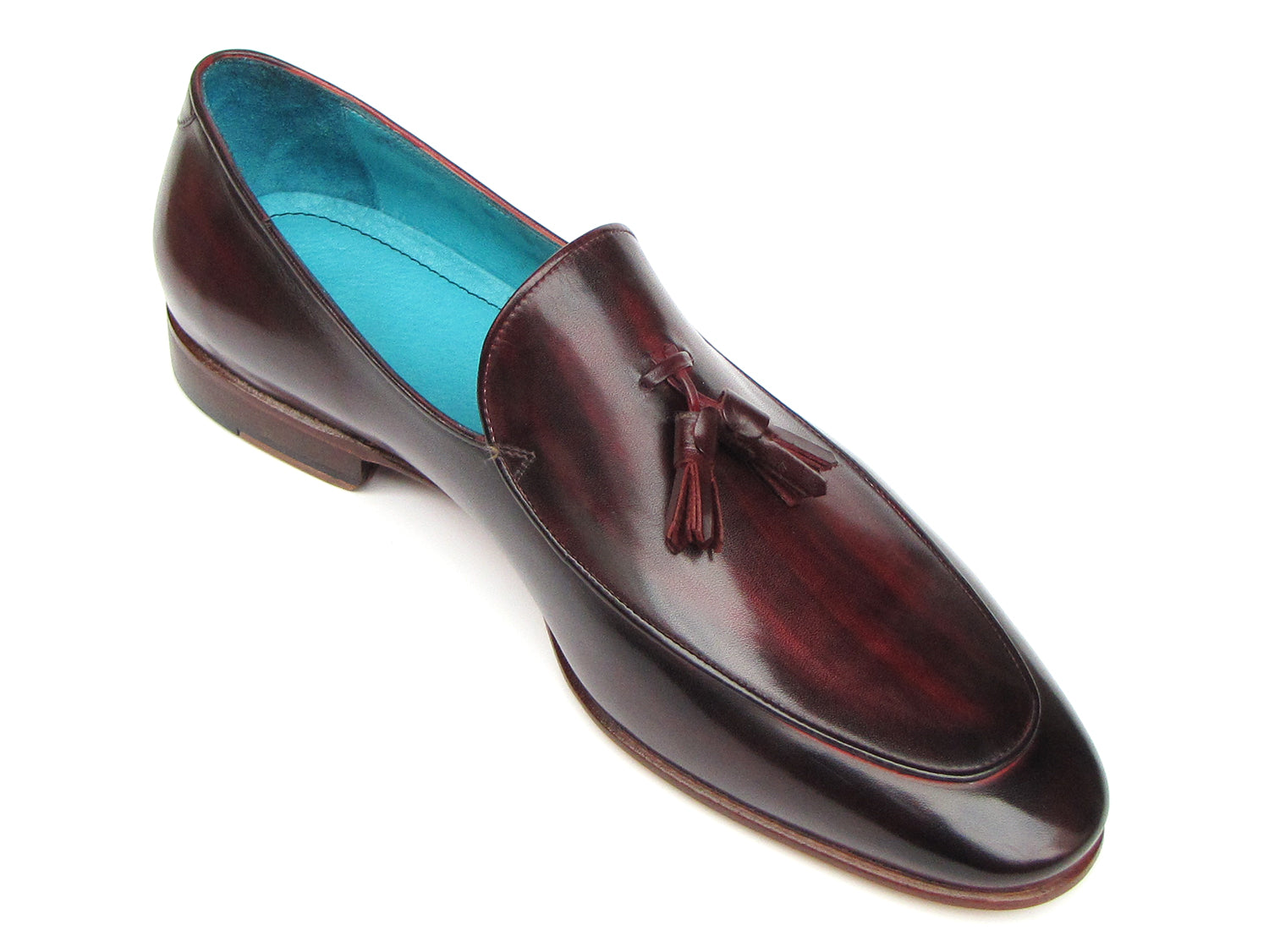 Paul Parkman Men's Tassel Loafer Black & Purple Shoes (ID#049-BLK-PURP)