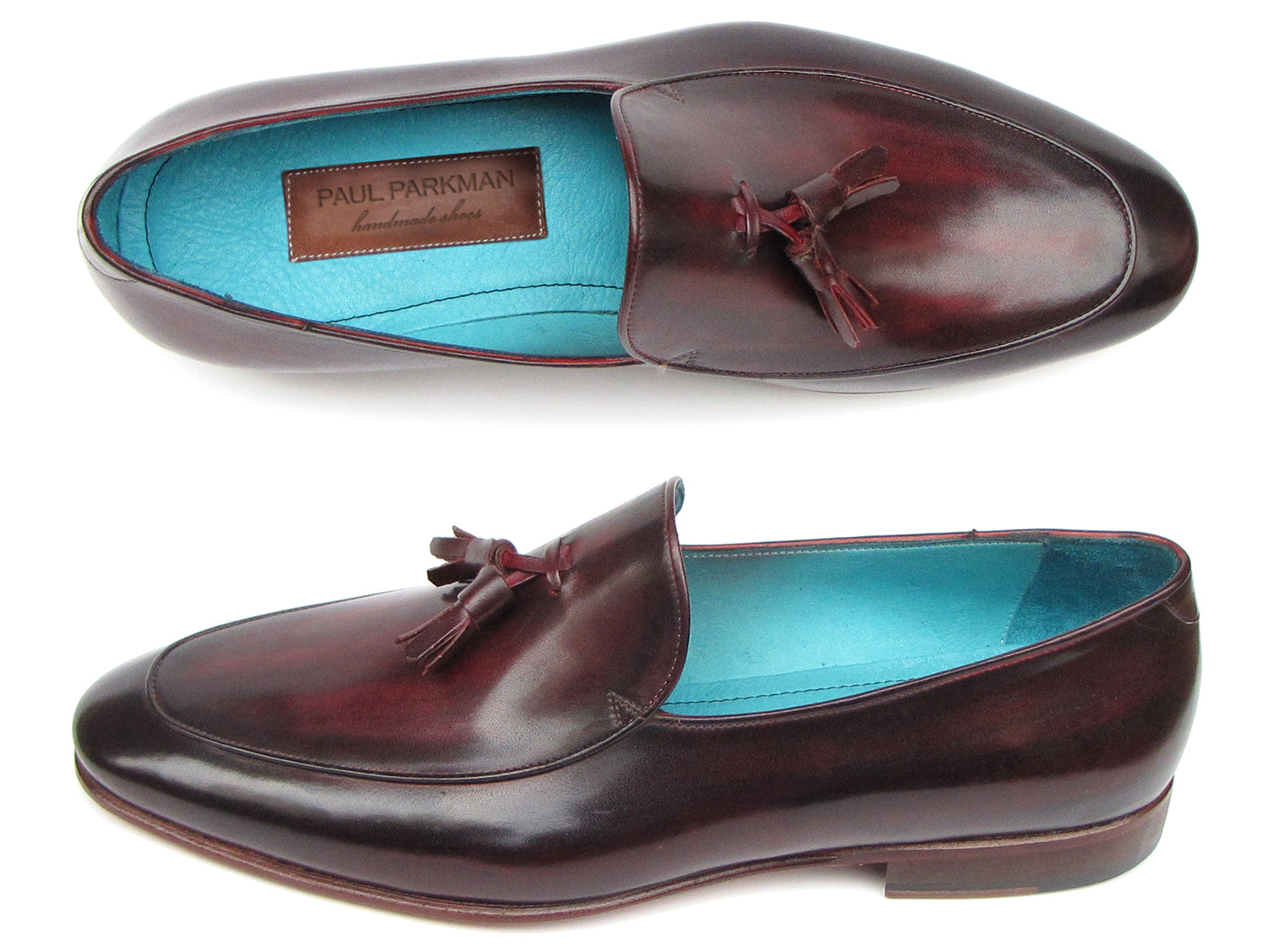Paul Parkman Men's Tassel Loafer Black & Purple Shoes (ID#049-BLK-PURP)