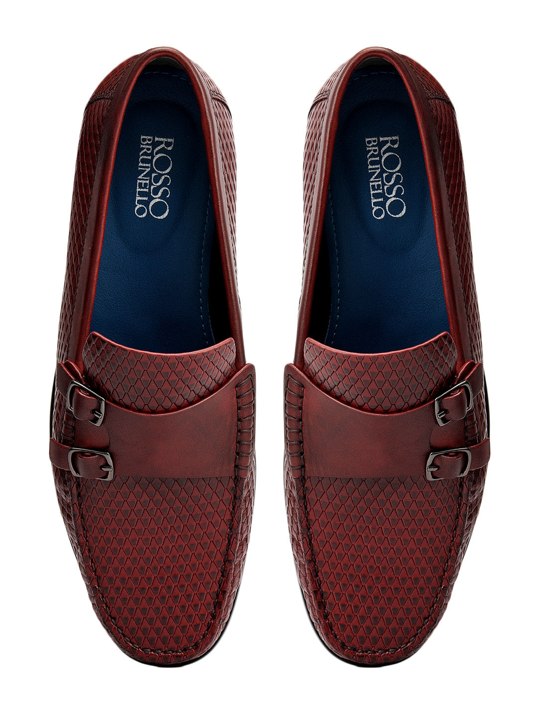 Burgundy Dual-Buckle Loafers
