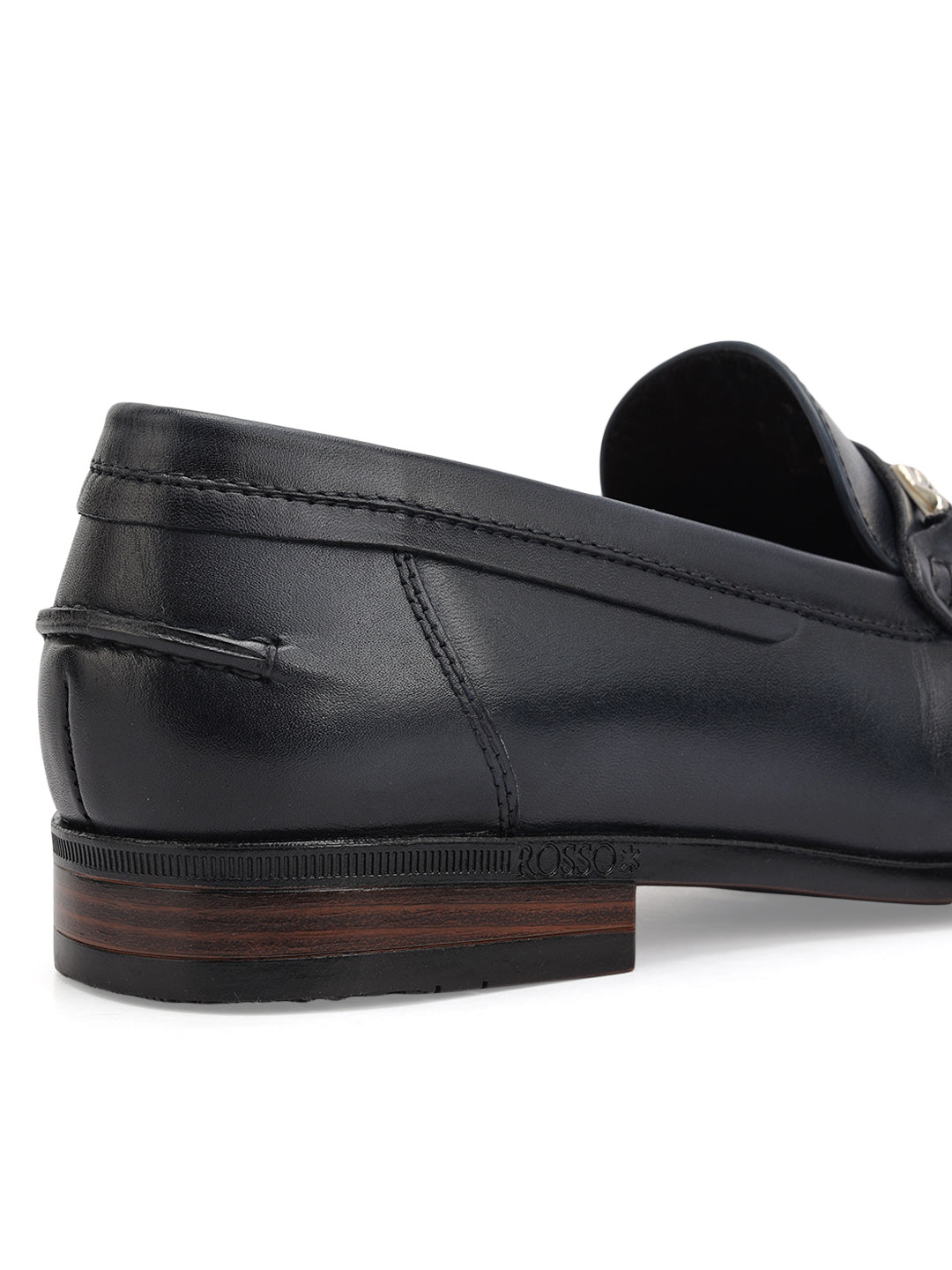 Blue Leather Loafers With Panel On Top