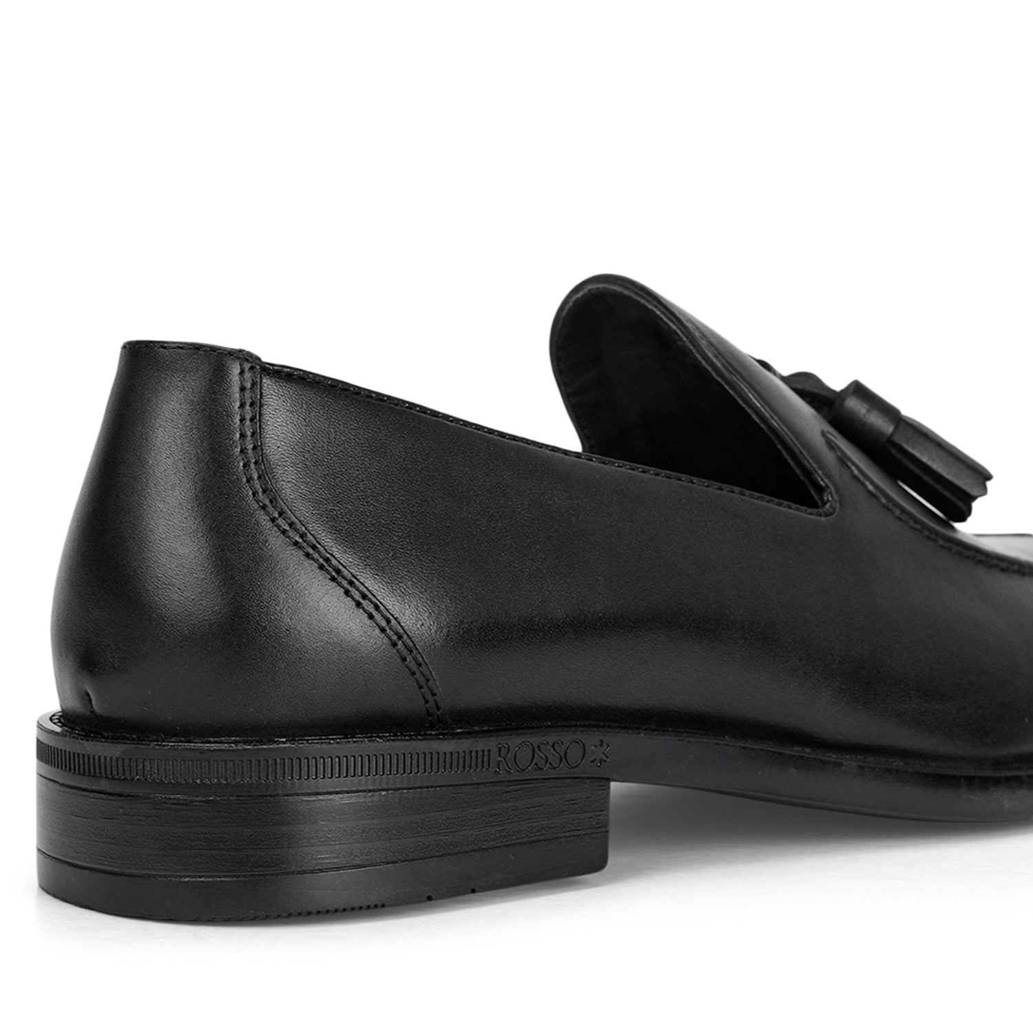 Black Leather Loafers With Tassels