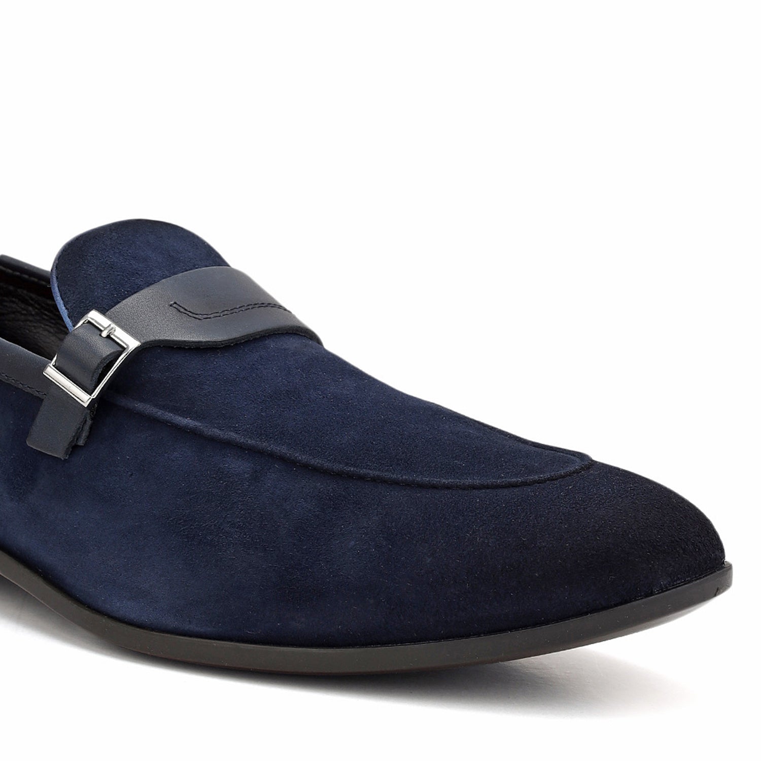 Blue Suede Leather Loafers