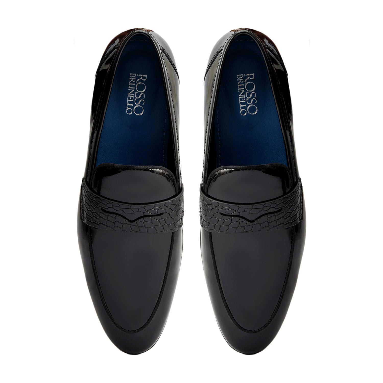 Black Croco Trim Loafers