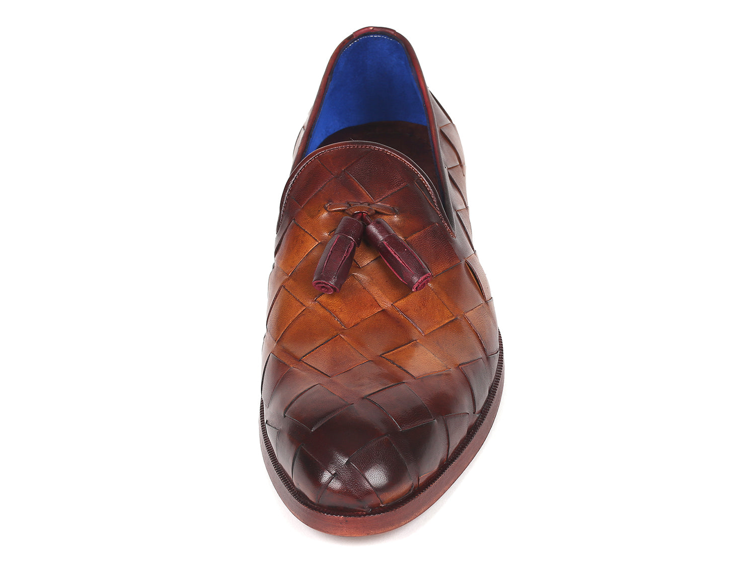 Paul Parkman Men's Big Braided Tassel Loafers Brown (ID#6623-BRW)