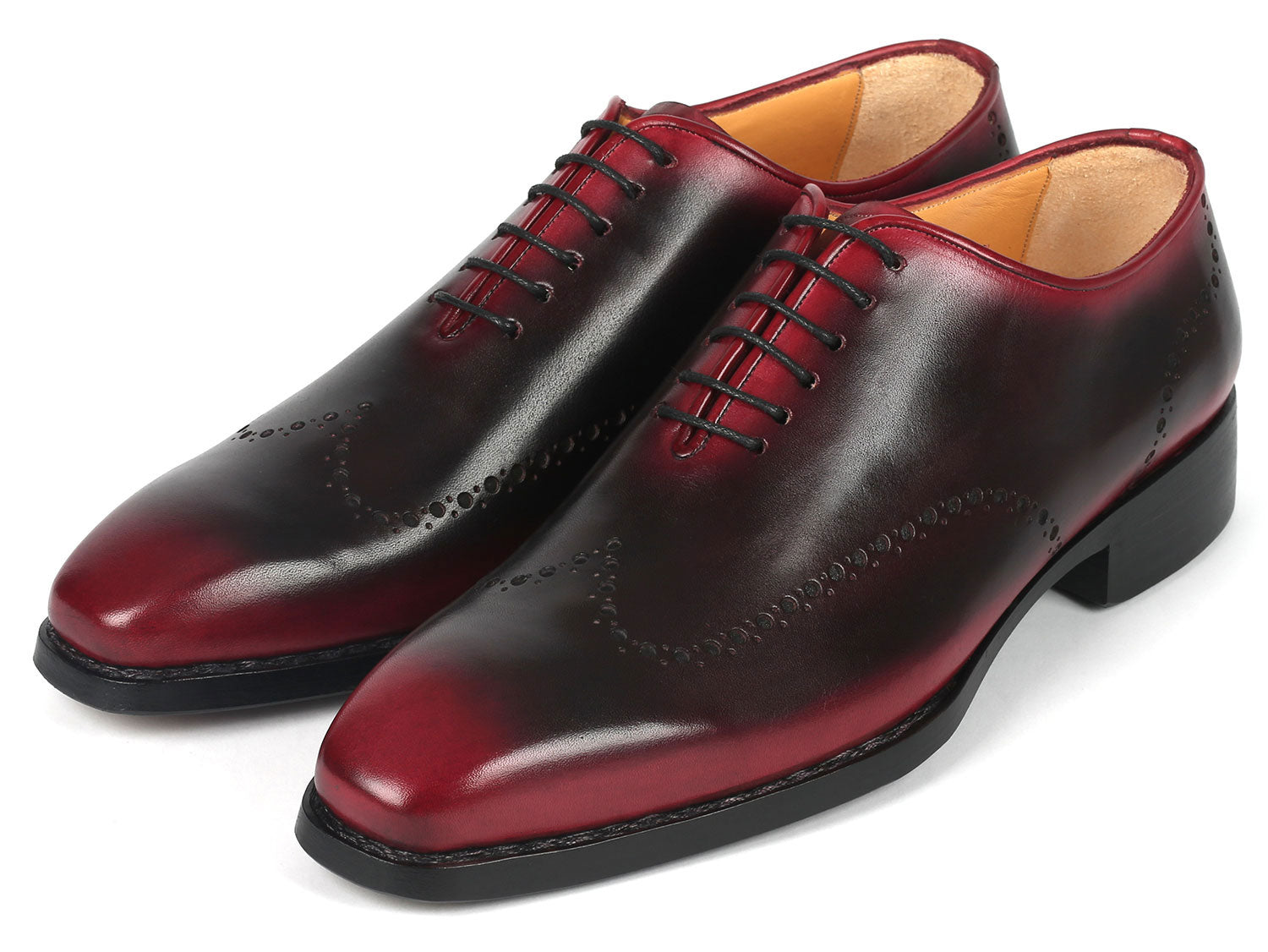 Paul Parkman Goodyear Welted Men's Red & Black Oxford Shoes (ID#081-B51)