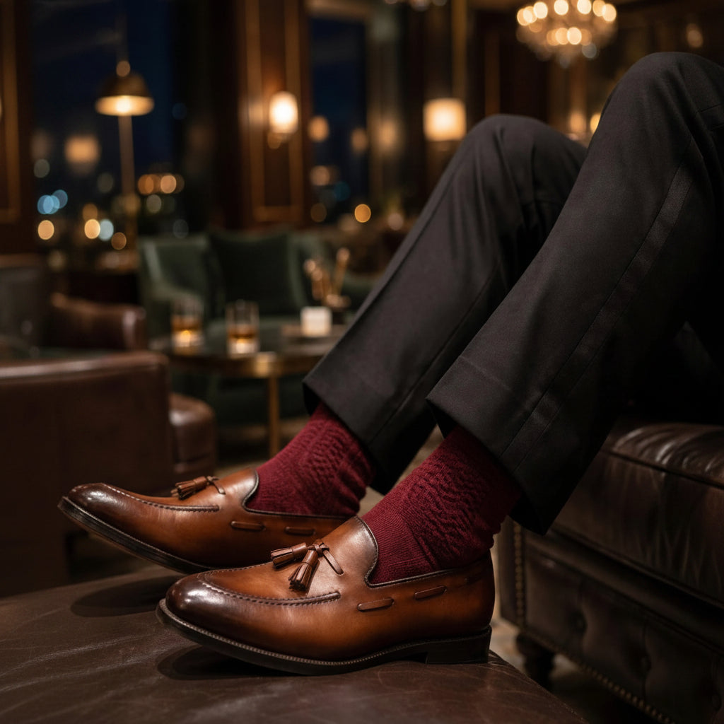 Cobbler India Hand-Painted Brown Tassel Loafers for Men – Premium Dress Shoes