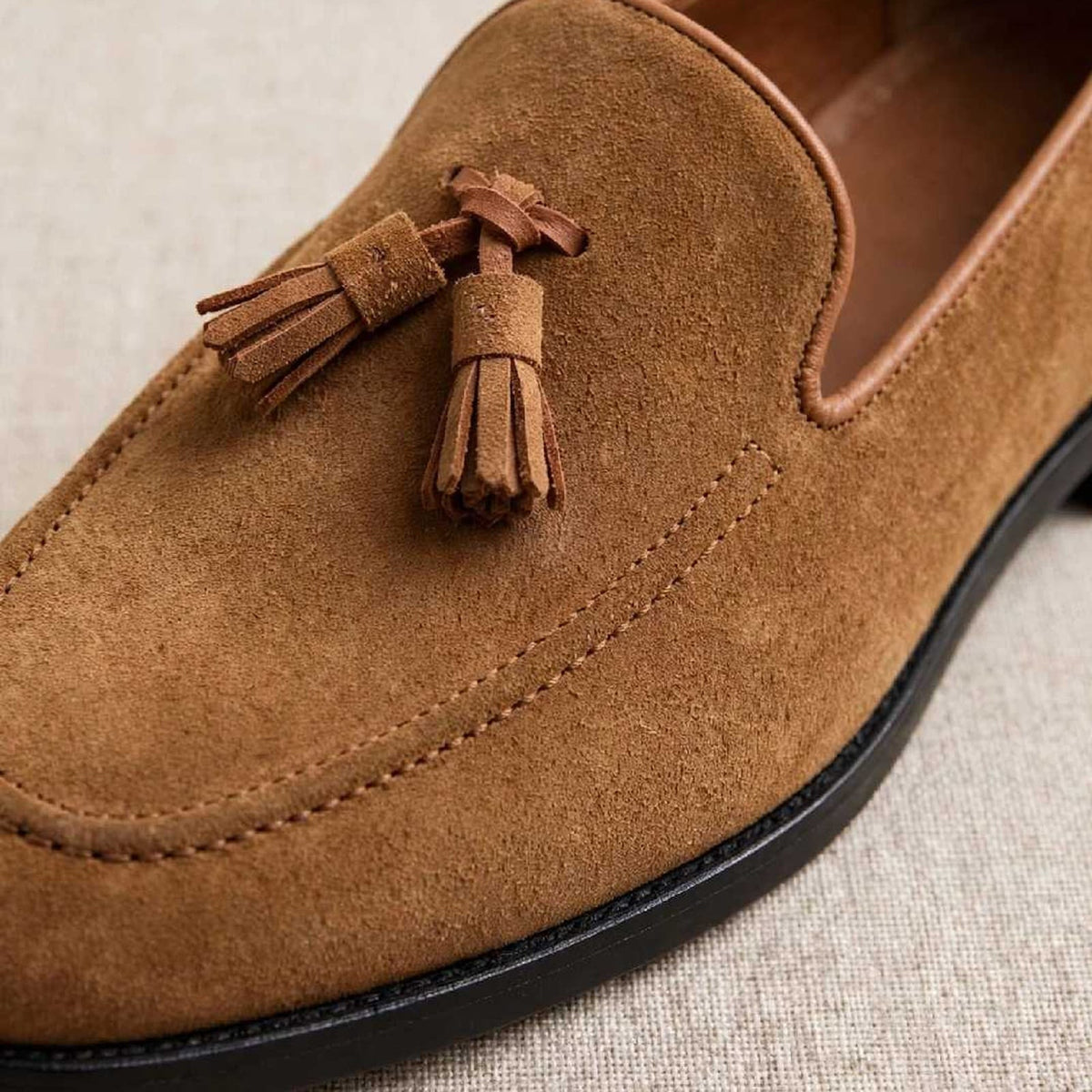Cobbler India Tassel Loafers Tobacco Suede