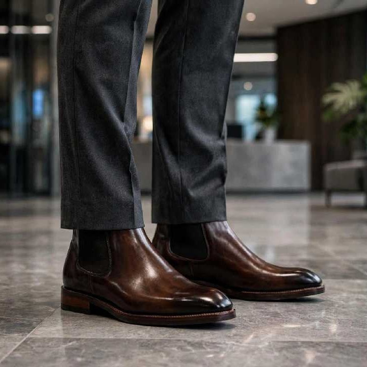 Cobbler India Luxury Wholecut Chelsea Boots | Handcrafted Formal Shoes for Men
