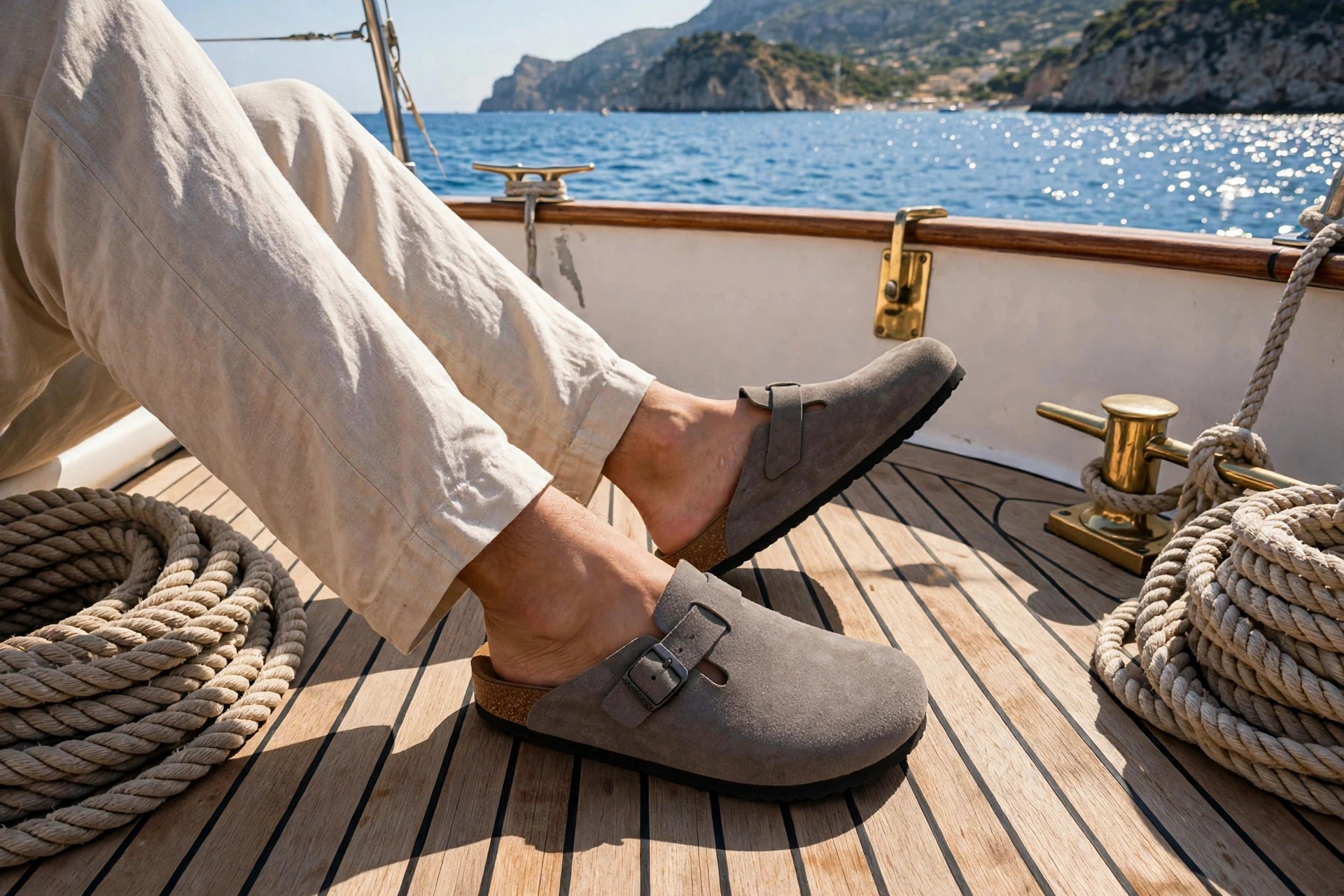 Premium Suede Cork Footbed Slip-On Clogs