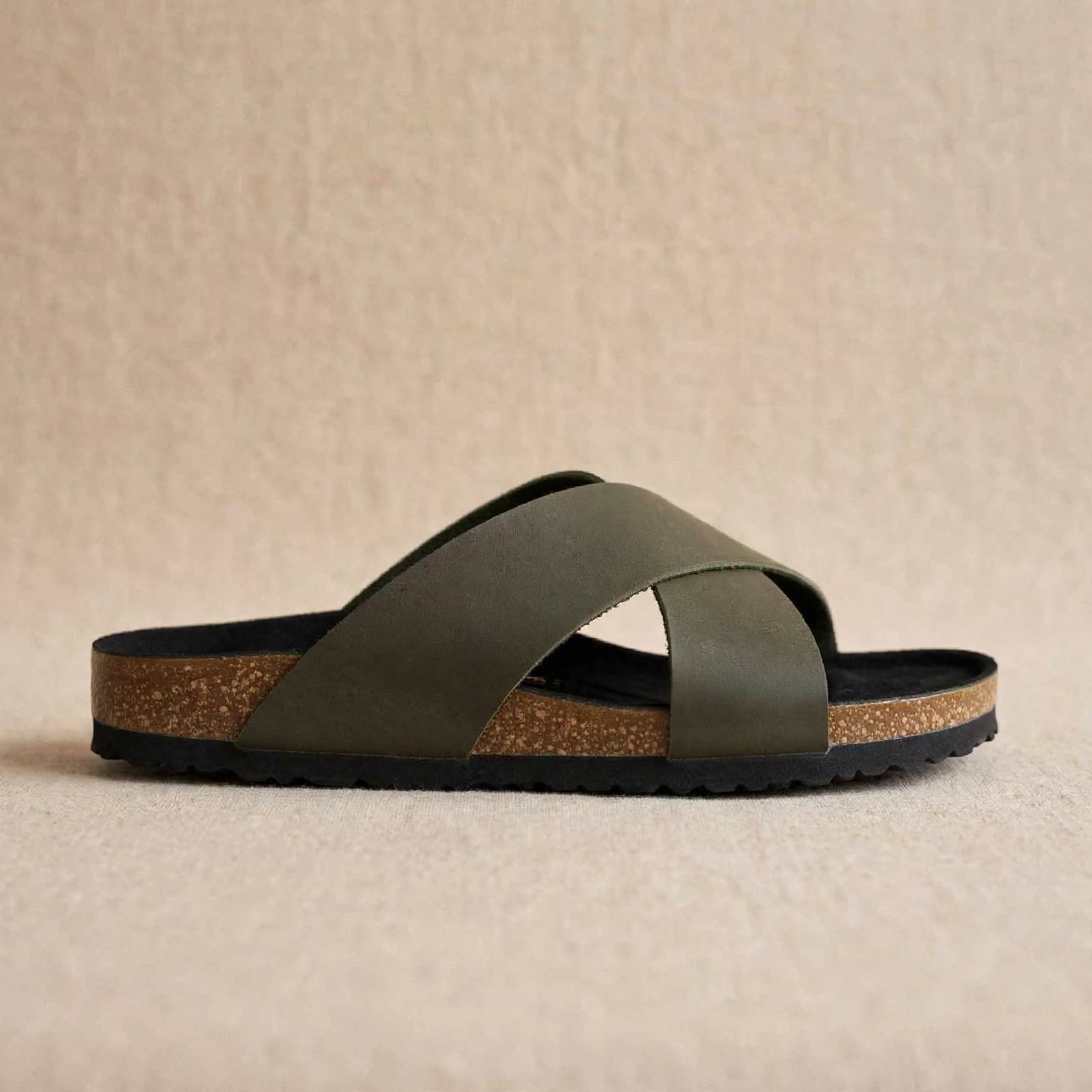 Premium Cork Footbed Slip-On Sandals