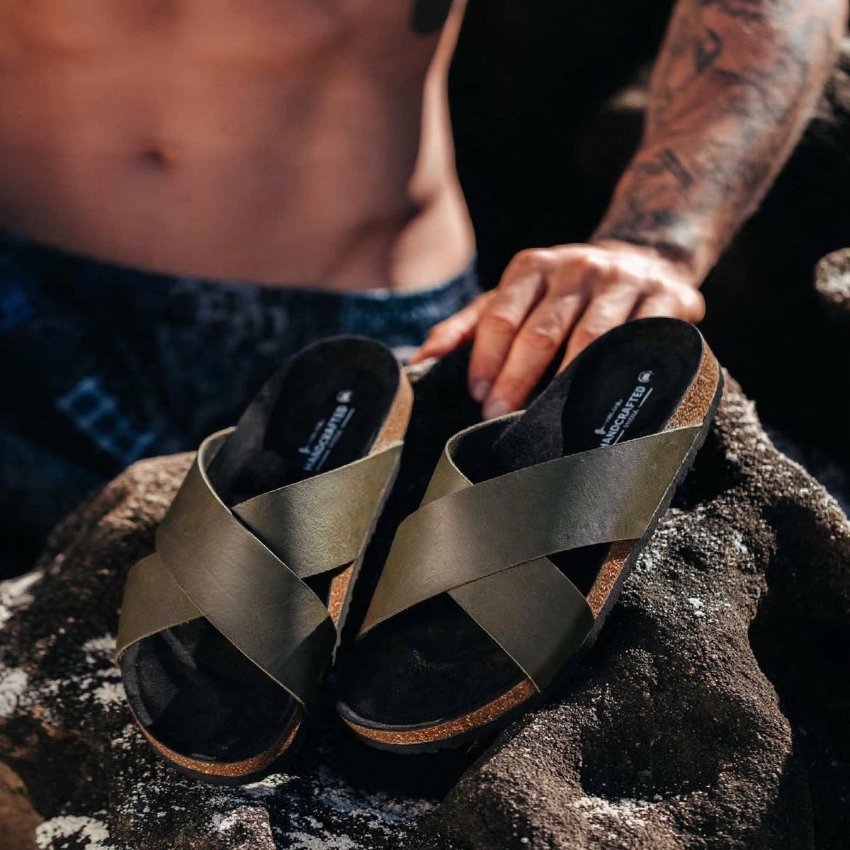 Premium Cork Footbed Slip-On Sandals