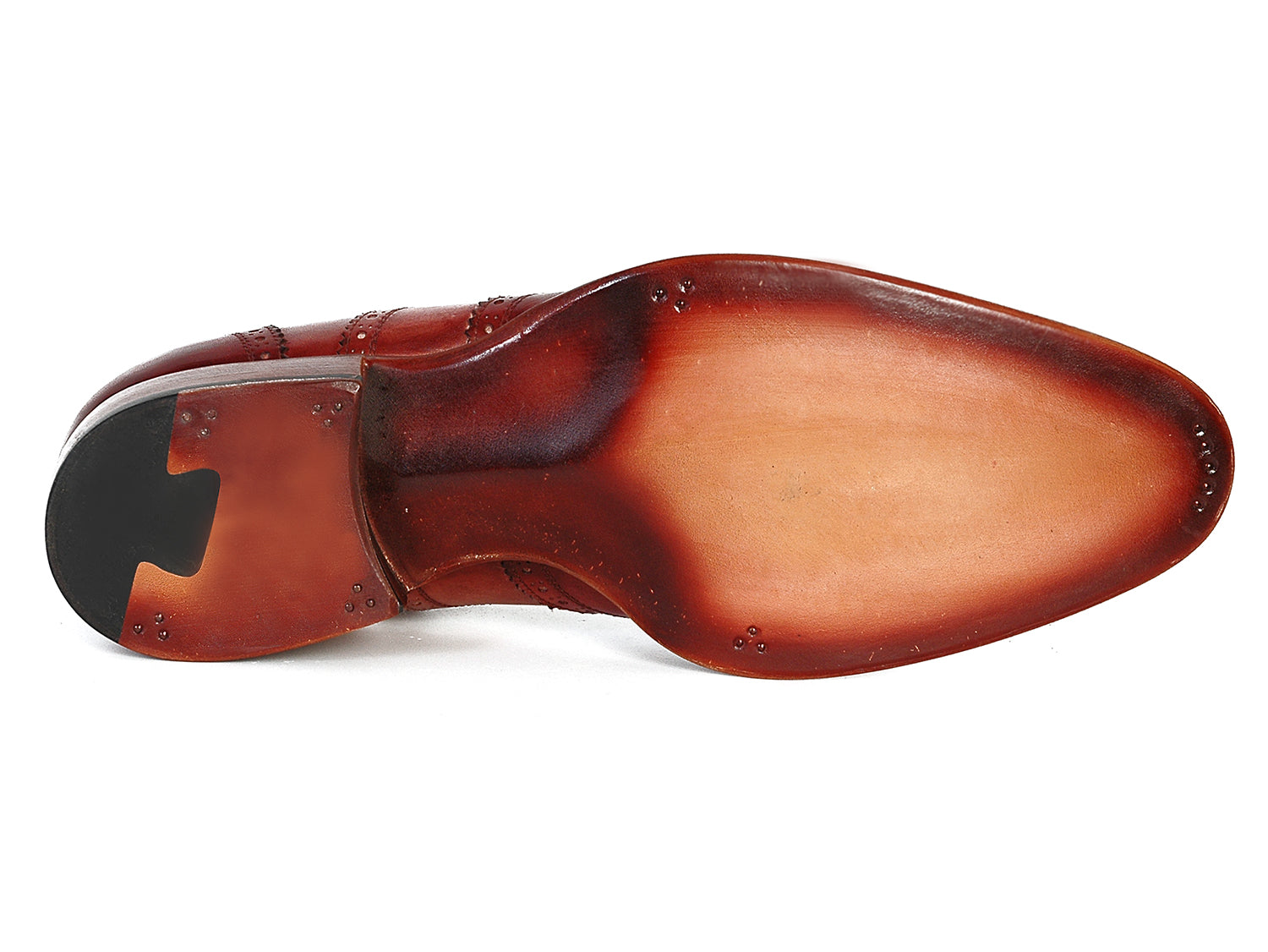 Paul Parkman Men's Wingtip Oxfords Bordeaux & Camel (ID#027B)