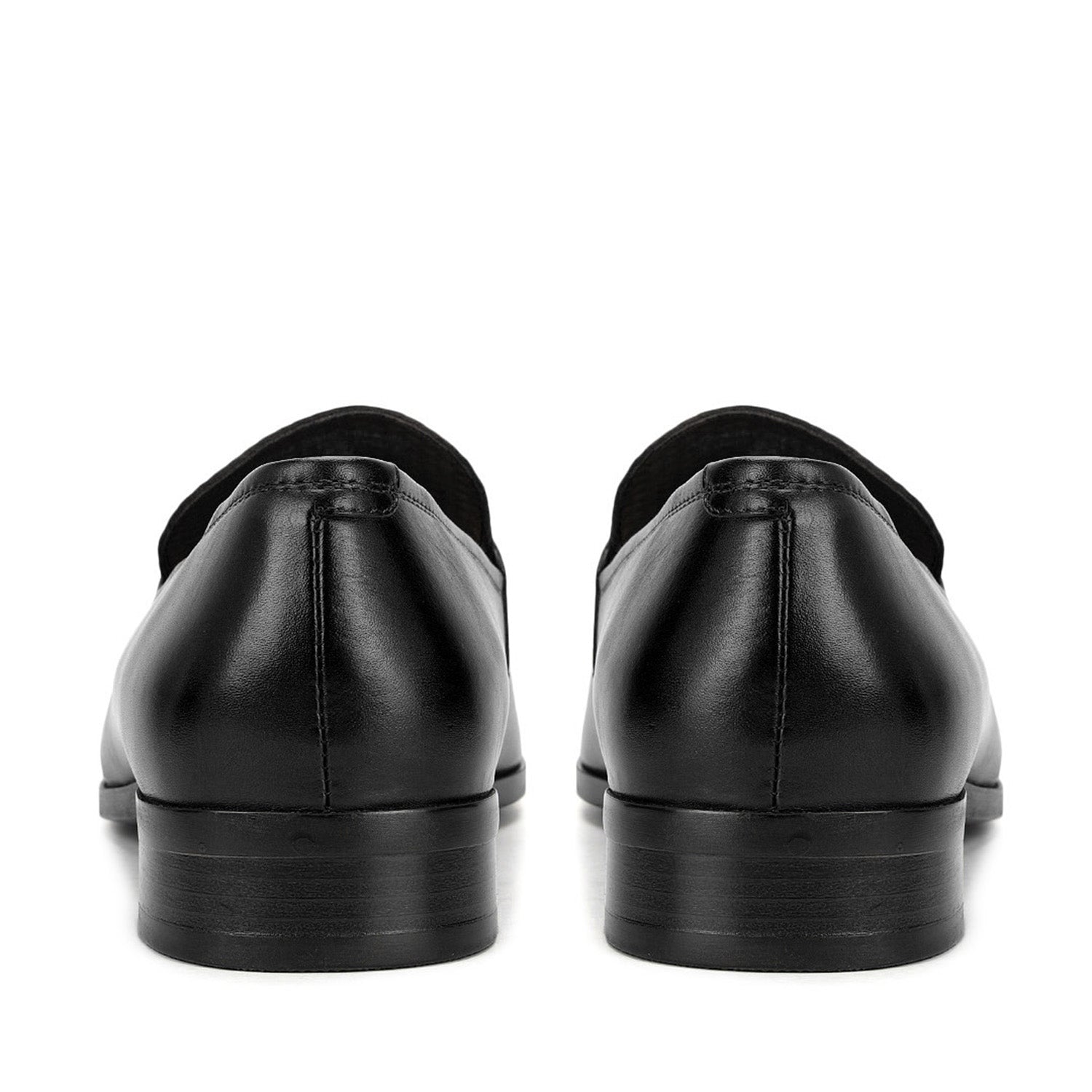 Black Mat Textured Leather Loafers