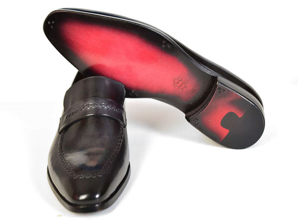 Paul Parkman Gray & Black Men's Loafers (ID#068-GRAY)