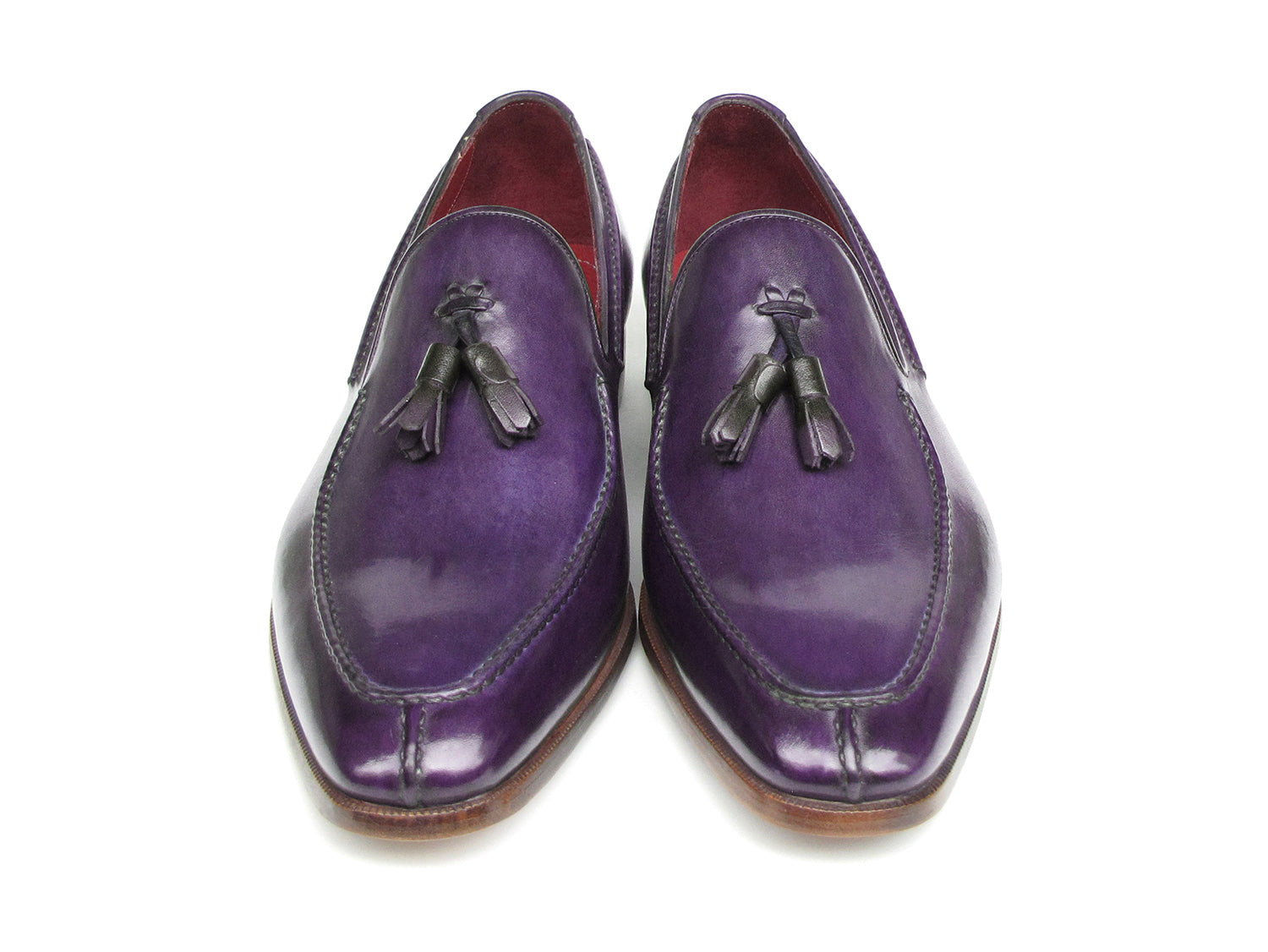 Paul Parkman Men's Tassel Loafer Purple Hand Painted Leather (ID#083-PURP)