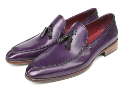 Paul Parkman Men's Tassel Loafer Purple Hand Painted Leather (ID#083-PURP)