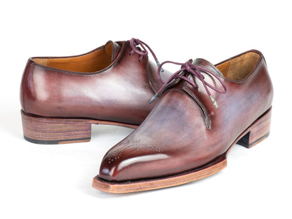 Paul Parkman Goodyear Welted Derby Shoes Ice Blue & Bordeaux (ID#468G61)