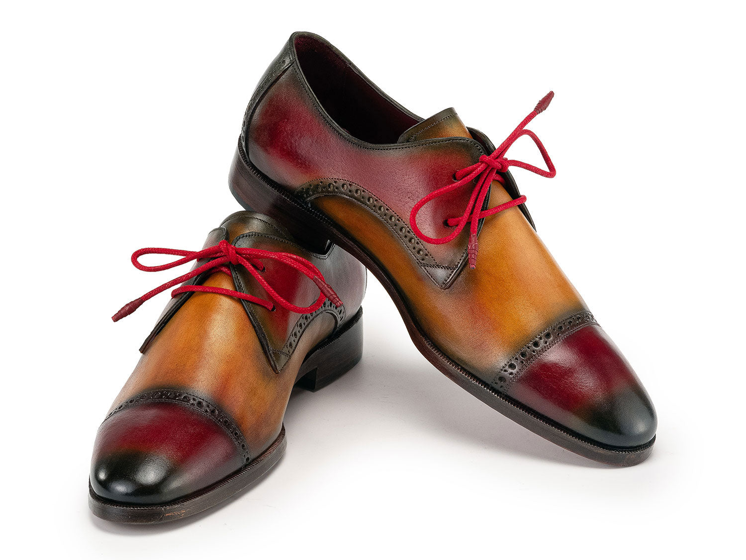 Paul Parkman Men's Multicolored Cap Toe Derby Shoes (ID#1247-MLT)