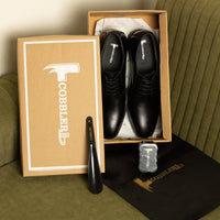 Men’s Black Leather Derby Shoes – Classic, Stylish & Comfortable