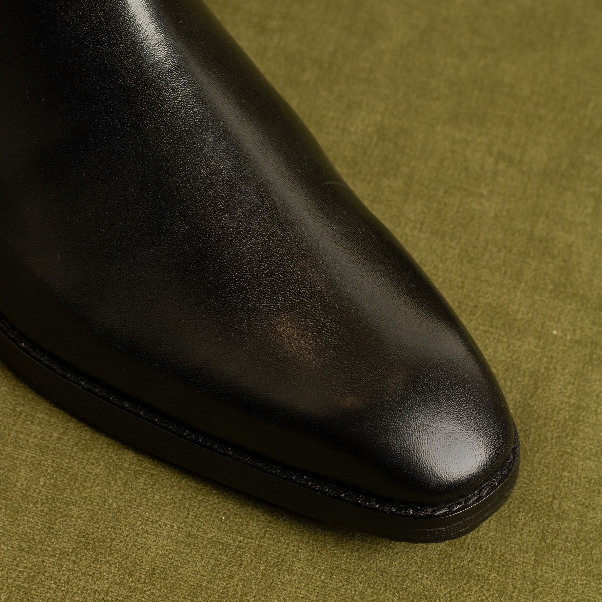 Black Leather Square Toe Chelsea Boots for Men – Slip-On Comfort
