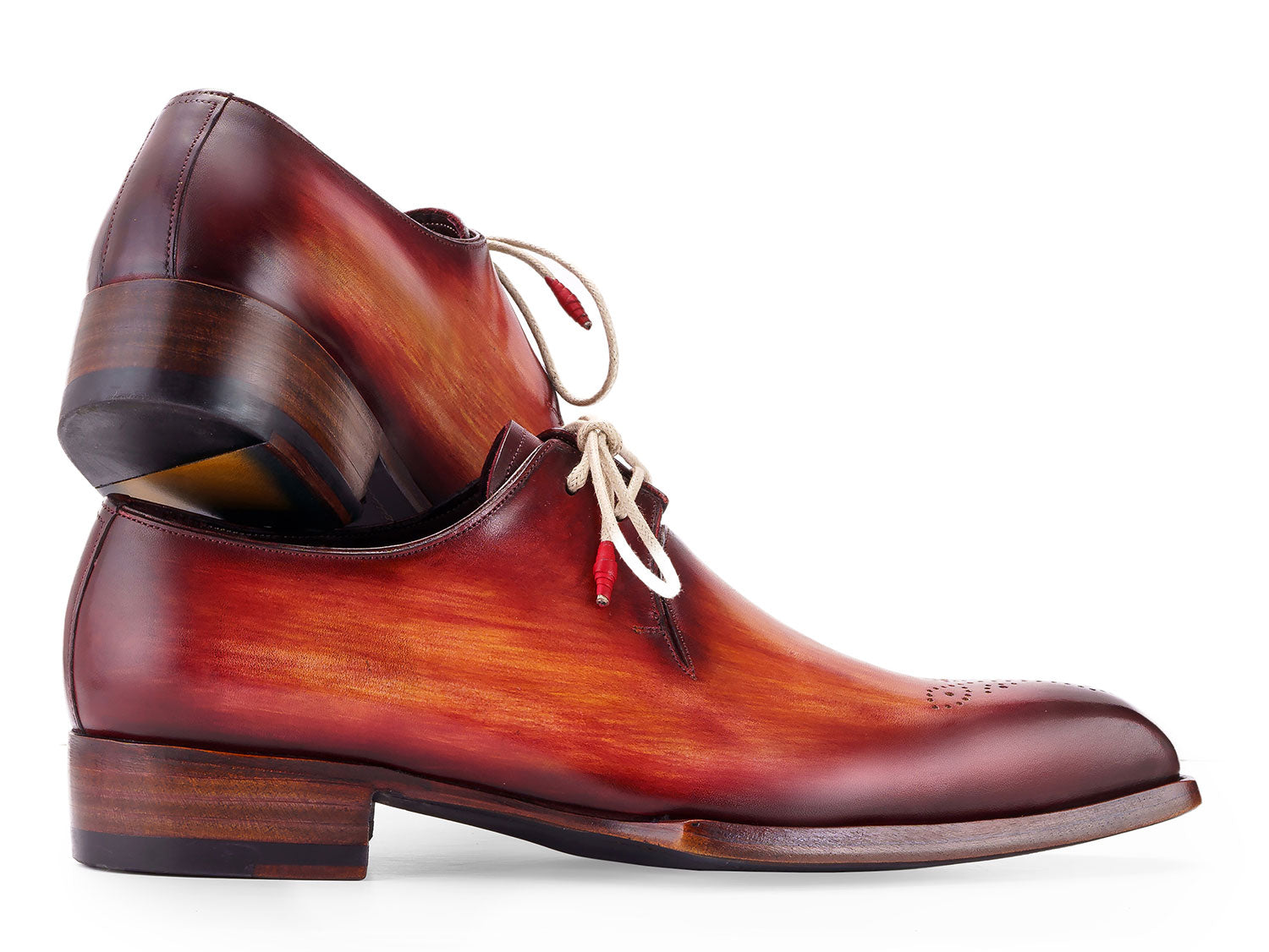 Paul Parkman Goodyear Welted Derby Shoes Reddish Brown (ID#468R21)