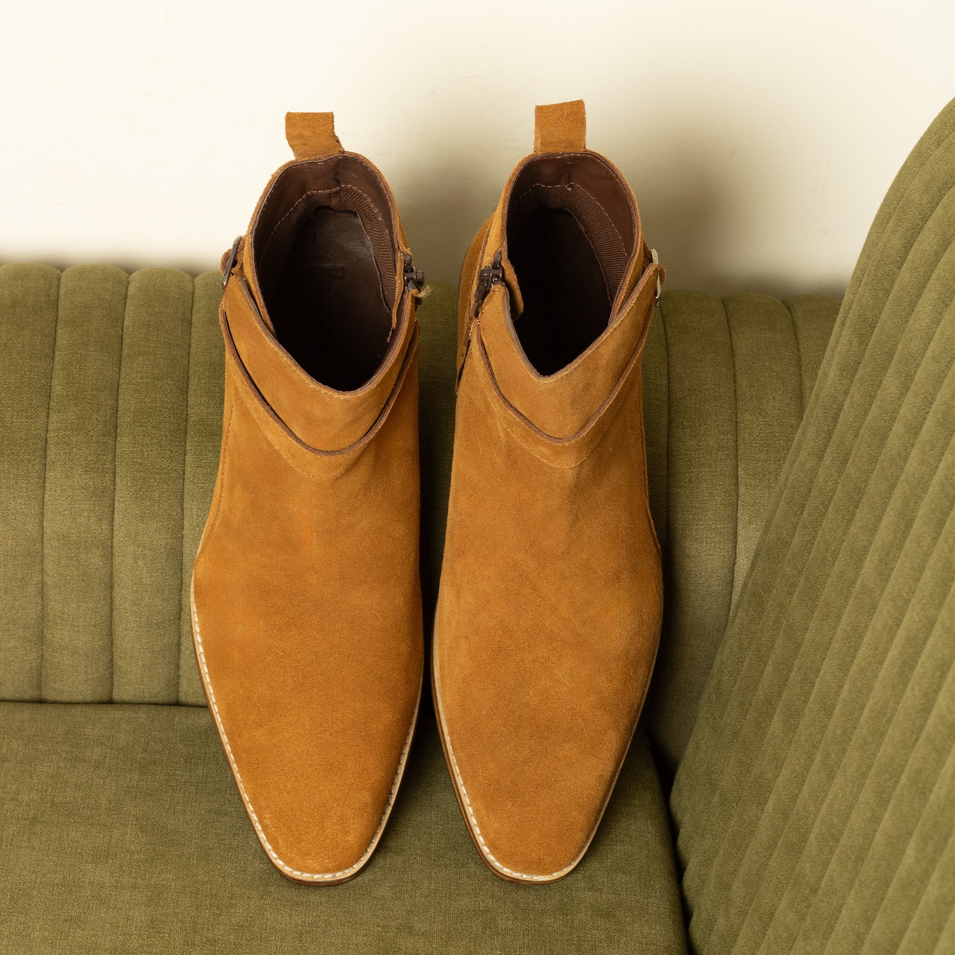 Alon Jodhpur Boots – Handcrafted Tan Suede Leather Boots for Men