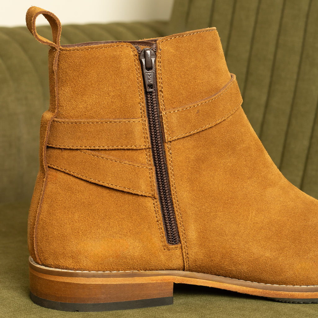 Alon Jodhpur Boots – Handcrafted Tan Suede Leather Boots for Men