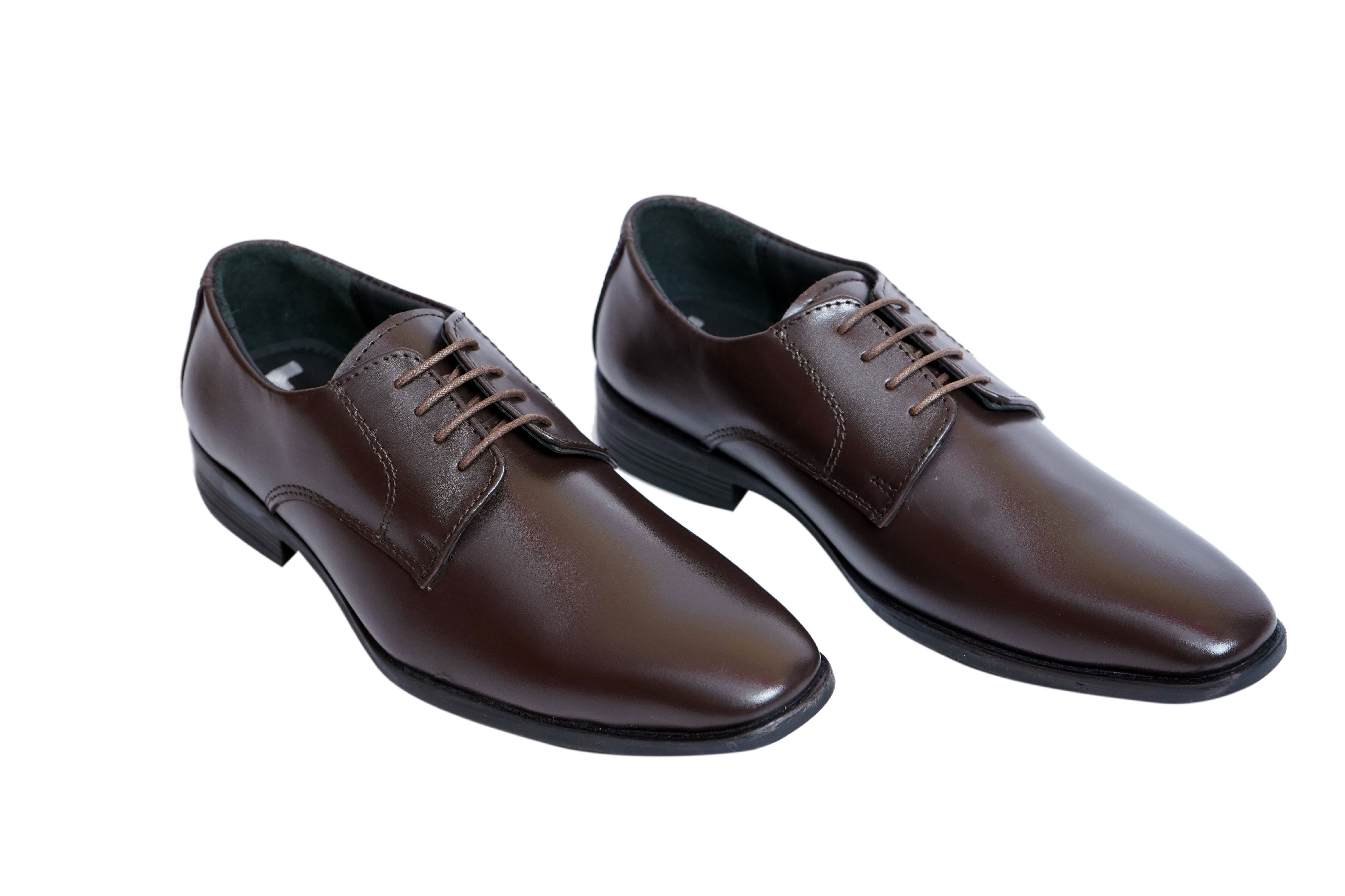 Men's Brown Leather Derby Shoes – Premium Formal & Business Footwear