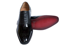 Men’s Black Patent Leather Oxford Shoes – Luxury Brogues for Formal Wear
