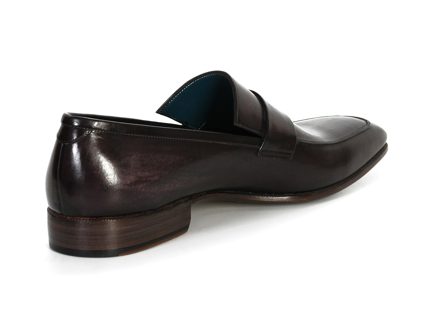 Paul Parkman Men's Loafer Black & Gray Hand-Painted Leather Upper with Leather Sole (ID#093-GRAY)