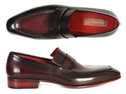 Paul Parkman Men's Loafer Purple & Black Hand-Painted Leather Upper with Leather Sole (ID#093-PURP-BLK)