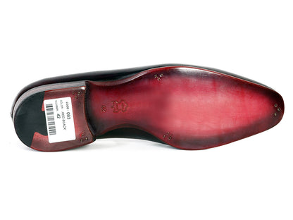 Paul Parkman Men's Loafer Purple & Black Hand-Painted Leather Upper with Leather Sole (ID#093-PURP-BLK)