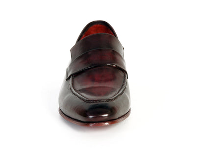 Paul Parkman Men's Loafer Purple & Black Hand-Painted Leather Upper with Leather Sole (ID#093-PURP-BLK)