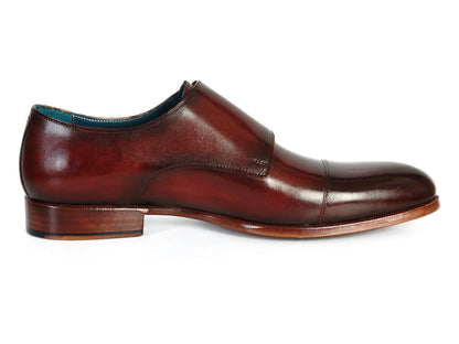 Paul Parkman Men's Cap-Toe Double Monkstraps Brol Dark Brown (ID#045-BRL)