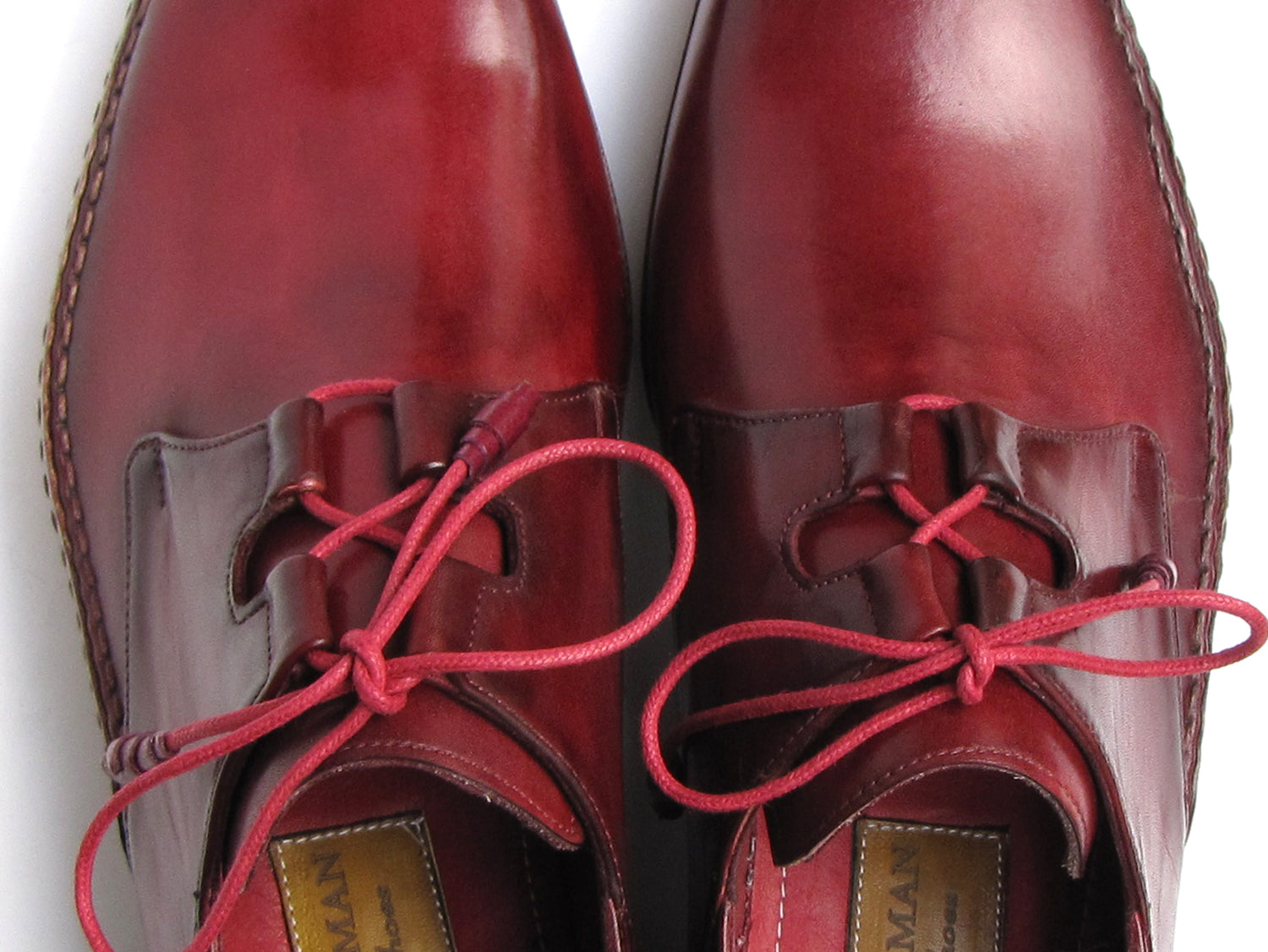 Paul Parkman Ghillie Lacing Handsewn Shoes Burgundy (ID#022-BUR)