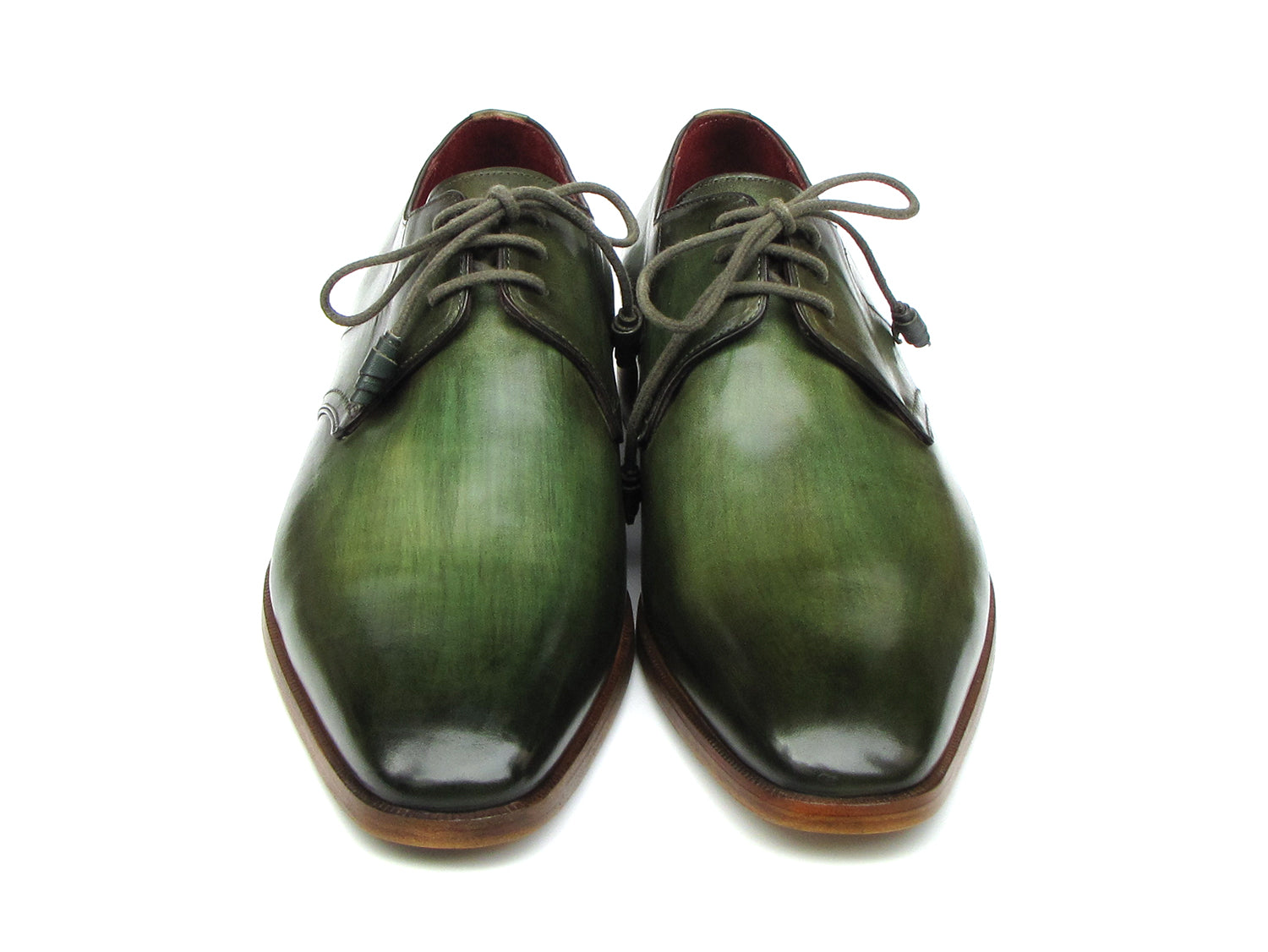 Paul Parkman Green HandPainted Derby Shoes (ID#059-GREEN)