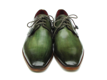 Paul Parkman Green HandPainted Derby Shoes (ID#059-GREEN)
