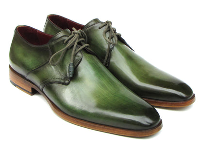 Paul Parkman Green HandPainted Derby Shoes (ID#059-GREEN)