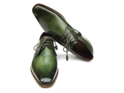 Paul Parkman Green HandPainted Derby Shoes (ID#059-GREEN)