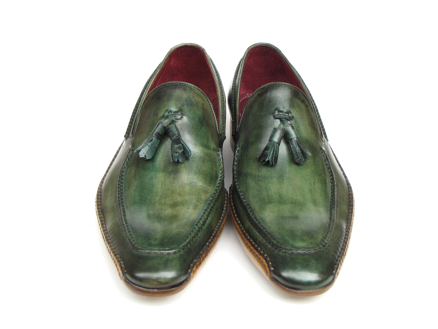 Paul Parkman Handsewn Tassel Loafer Green Shoes (ID#082-GREEN)