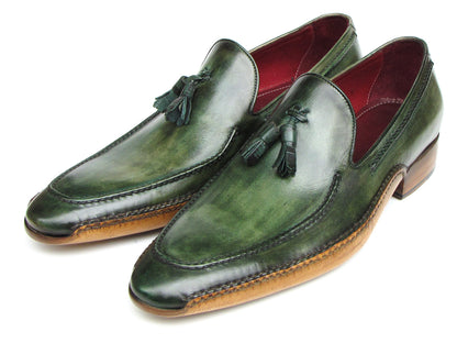 Paul Parkman Handsewn Tassel Loafer Green Shoes (ID#082-GREEN)